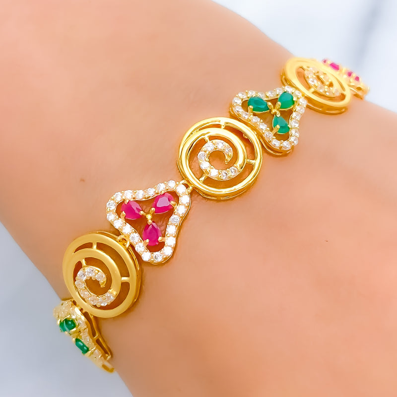 22k-gold-attractive-spiral-cz-bracelet