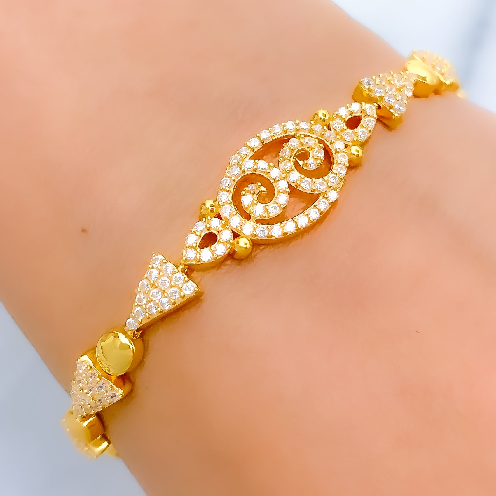 Buy New Model Broad Chain Bracelet 2 Gram Gold Plated Jewellery