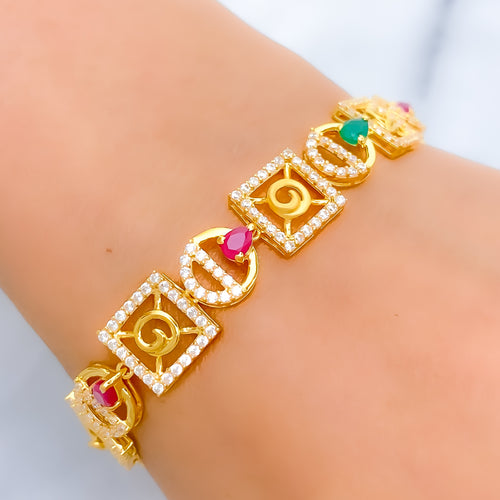 22k-gold-faceted-square-cz-bracelet