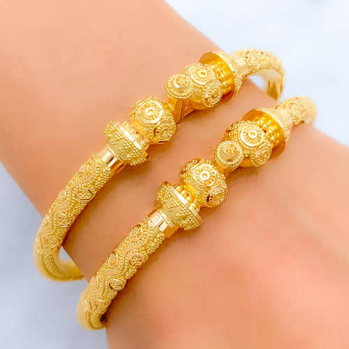 Opulent Intricate 22k Gold Bangles