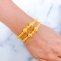 Lavish Glimmering 22k Gold Pipe Bangles