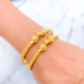 Lavish Glimmering 22k Gold Pipe Bangles