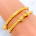 Lavish Glimmering 22k Gold Pipe Bangles