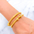 Lavish Glimmering 22k Gold Pipe Bangles