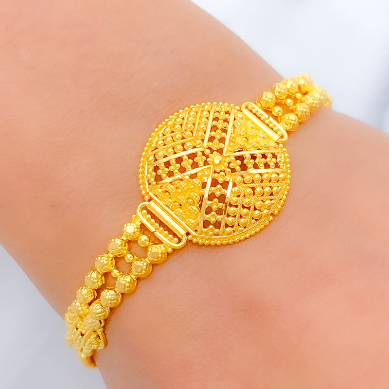 Attractive Bright 22k Gold Dome Bracelet