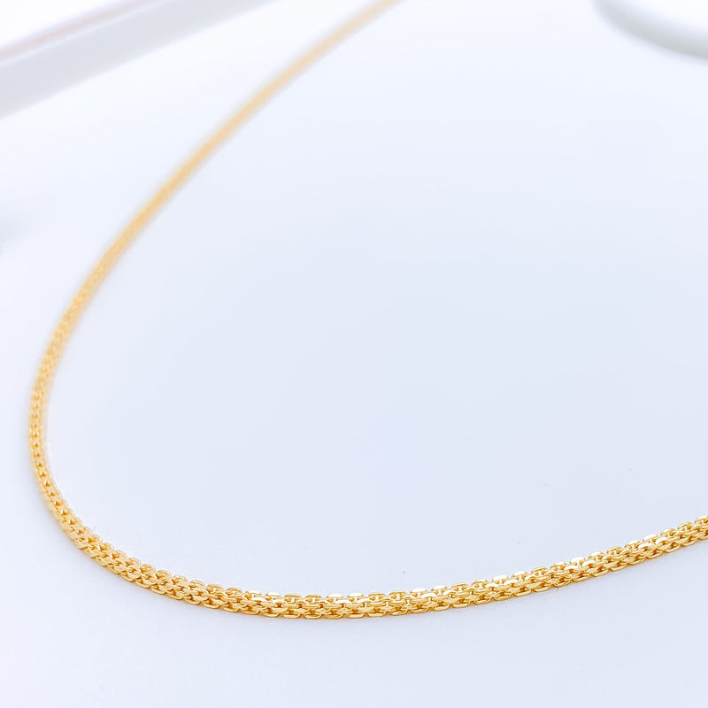 Subtle Interlink 22K Gold Chain - 16"