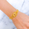 Classic Meenakari Flower 22k Gold Bracelet