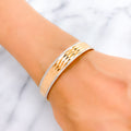 Chic Textured Two-Tone Bangle