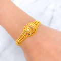 Classic Meenakari Flower 22k Gold Bracelet