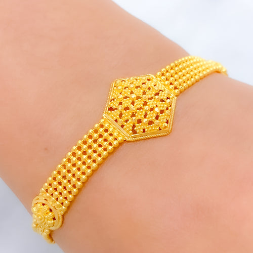 Unique Lightweight 22k Gold Beaded Bracelet