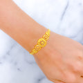 Decorative Graduated 22k Gold Dome Bracelet