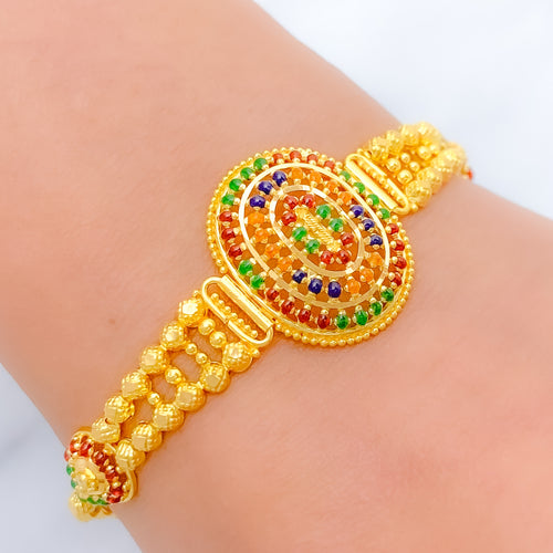 Beautiful Oval 22k Gold Multicolor Bracelet