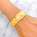 Sophisticated Floral Vine Bangle Cuff - 0.75"