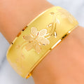 Reflective Flowing Vine Bangle Cuff - 1"