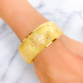 Reflective Flowing Vine Bangle Cuff - 1"