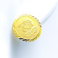 22k-gold-Reflective Hibiscus Coin Earrings 