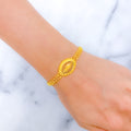 Trendy Marquise Link 22k Gold Bracelet