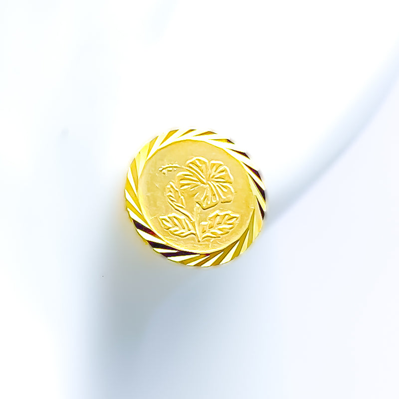 22k-gold-Beautiful Blooming Coin Earrings