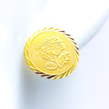 22k-gold-Dressy Floral Coin Earrings