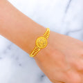 Fashionable Floral Dome 22k Gold Bracelet