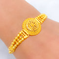Fashionable Floral Dome 22k Gold Bracelet