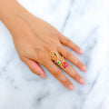 Royal Elevated Peacock Statement Ring