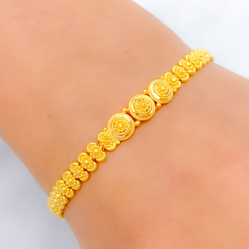 Refined Lightweight Slender 22k Gold Bracelet