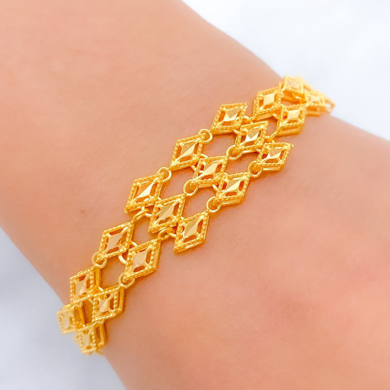 Fancy Contemporary 22k Gold Bracelet
