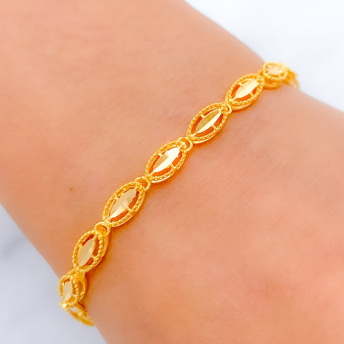 Sleek Oval 22k Gold Bracelet