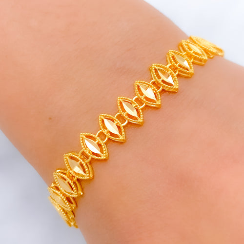 Trendy Marquise 22k Gold Design Bracelet