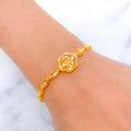 Sophisticated Floral 22k Gold Bracelet