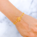 Classy Asymmetrical 22k Gold Heart Bracelet