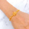 Classy Asymmetrical 22k Gold Heart Bracelet