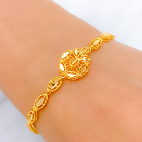 Petite Floral 22k Gold Bracelet