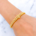 Attractive Sleek Floral Bangle 22k Gold Bracelet