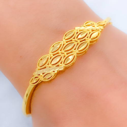 Graceful Marquise Cluster Bangle 22k Gold Bracelet