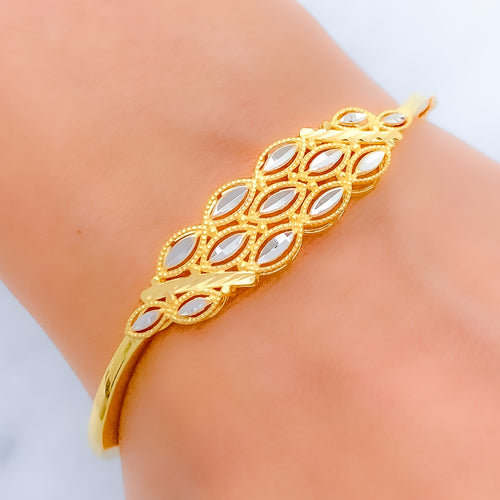 Sparkling Dual-Tone Bangle 22k Gold Bracelet