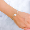 18k-Stunning Floral Diamond Bangle Bracelet
