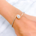 18k-Stunning Floral Diamond Bangle Bracelet