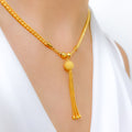 Dressy Frosted Accent + Tassel Necklace Set