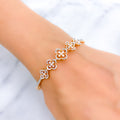 18k-Magnificent Floral Rose Gold Diamond Bangle Bracelet