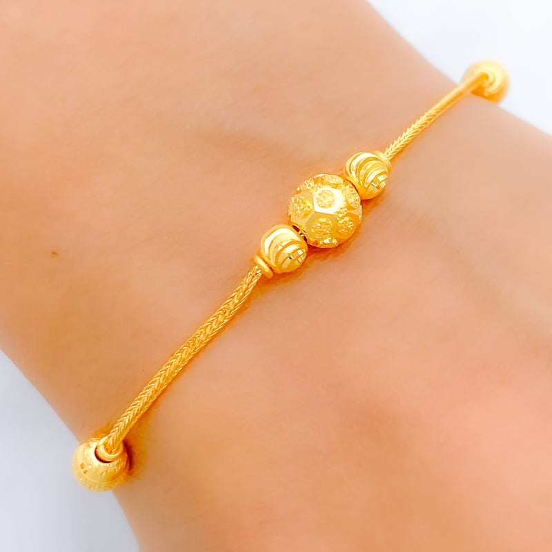 Fancy Gold Bead 22k Gold Bracelet