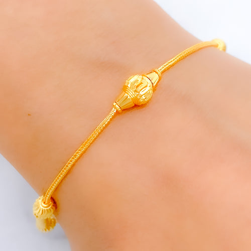 Modest Barrel 22k Gold Bracelet