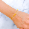 Modern Textured Orb 22k Gold Bracelet