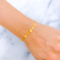 Trendy Barrel Accented 22k Gold Bracelet