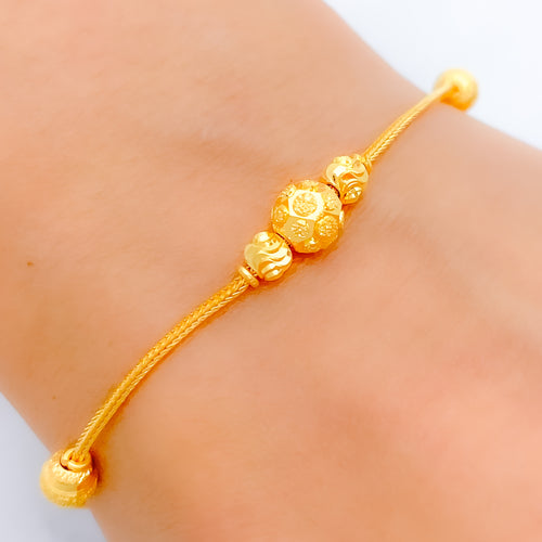 Vibrant Circle Orb 22k Gold Bracelet