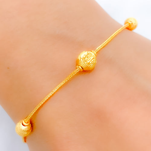 Lightweight Petite Orb 22k Gold Bracelet