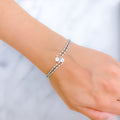 18k-Twin Flower Ornate Diamond Bracelet 