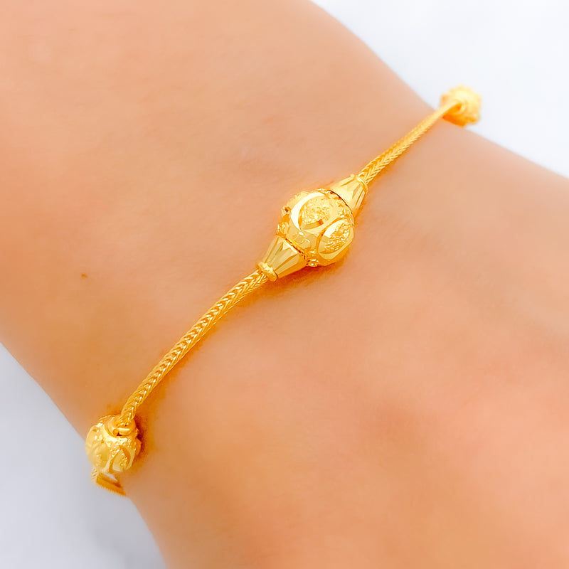 Classic Orb 22k Gold Bracelet