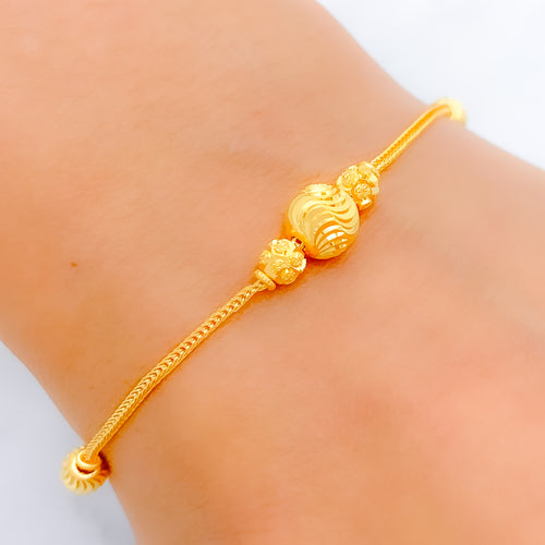 Classy Decorative Bead 22k Gold Bracelet